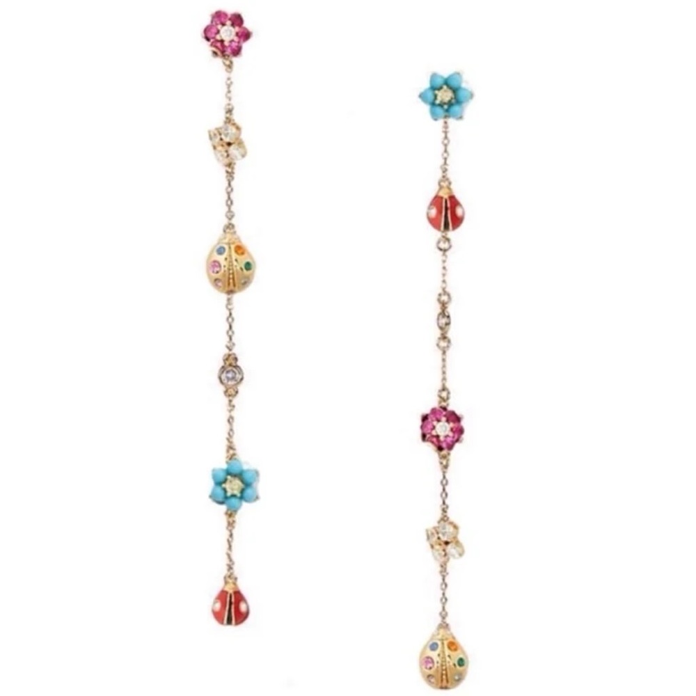 $88 Kate Spade Nature Walk Ladybug Linear Earrings - Picture 1 of 7